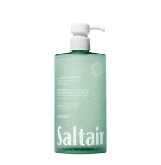 Saltair Hyaluronic Acid Body Serum pump bottle showing fast-absorbing hydration for smooth skin