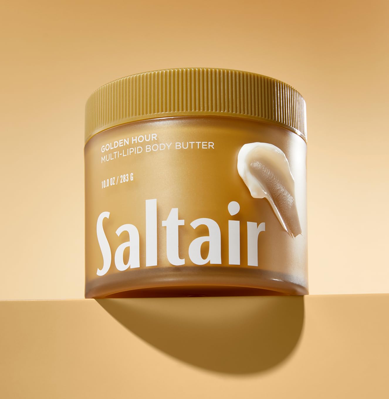 Saltair packaging display with cruelty-free vegan badge and clean formula.