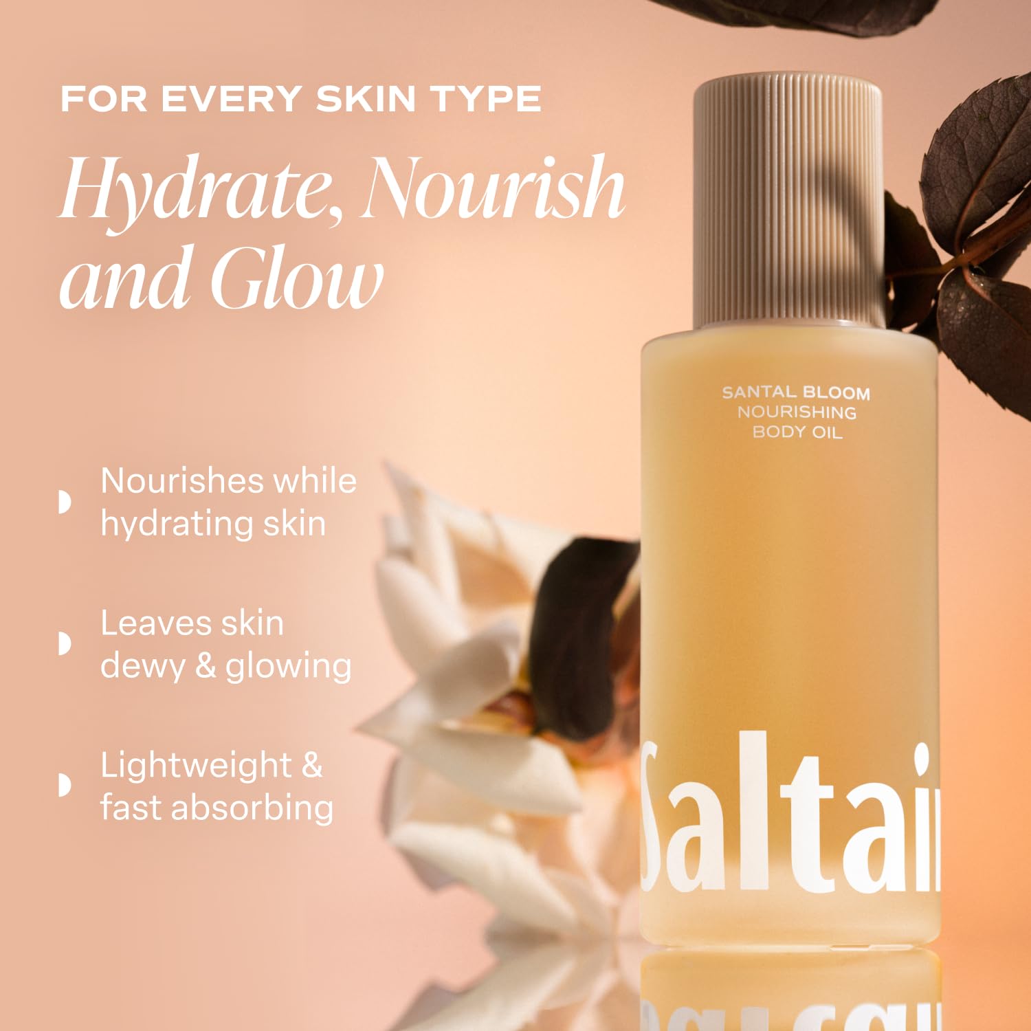 Nourishing blend of kukui, moringa, and squalane softens skin effectively.