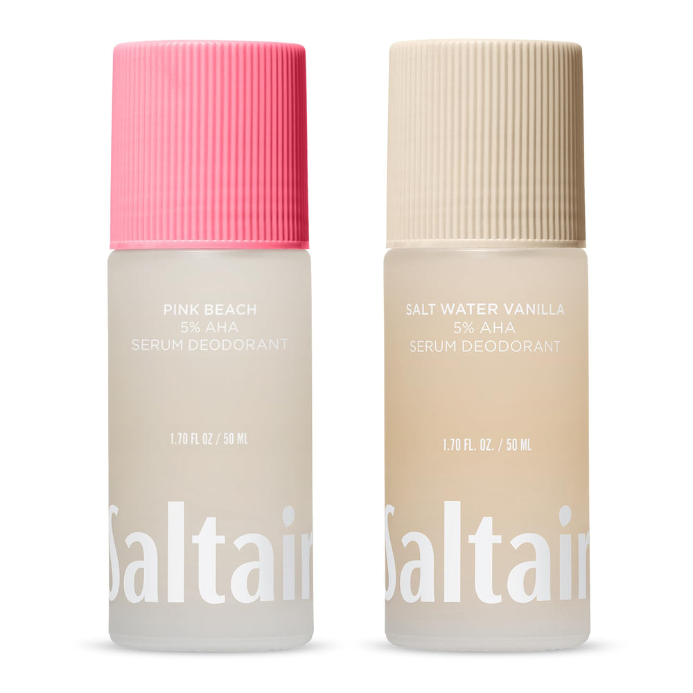 Saltair Pink Beach Salt Water Serum Deodorant 2-pack for long-lasting odor control and smoothing