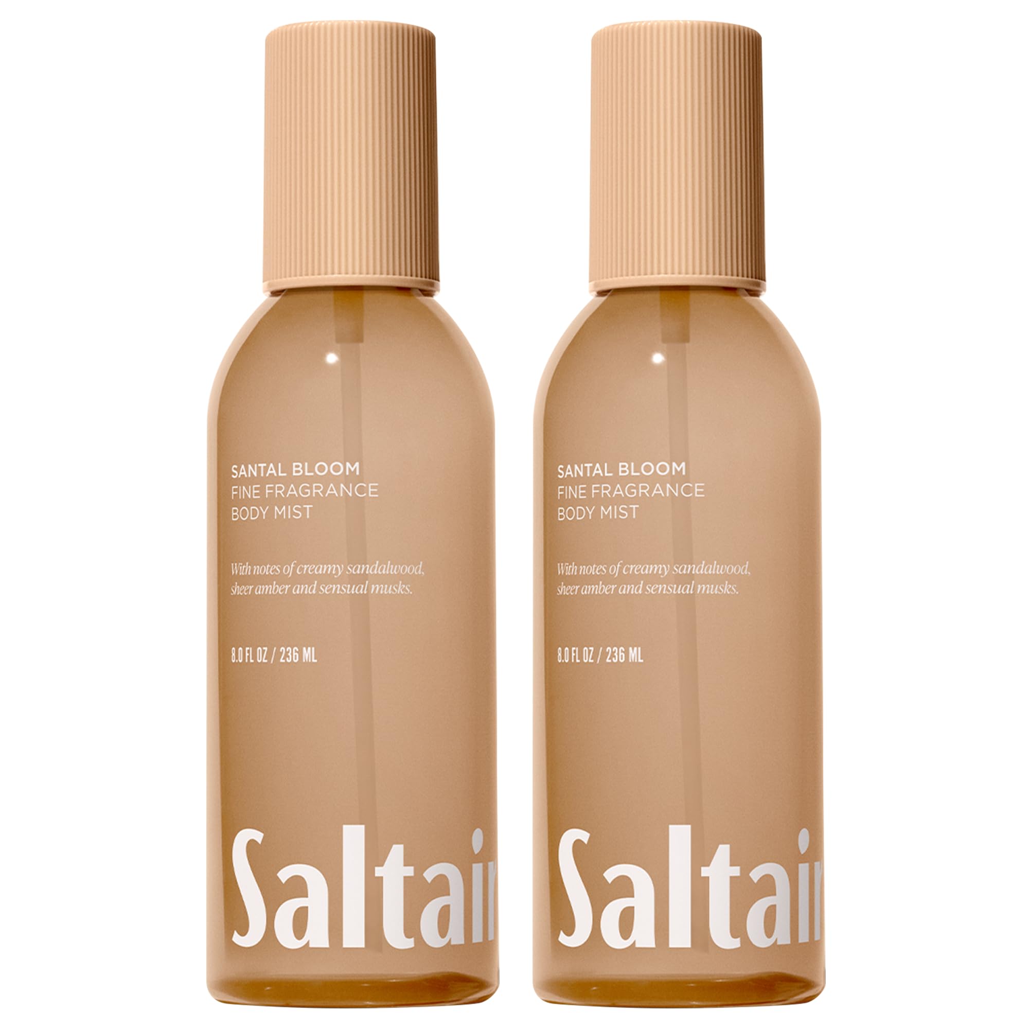 Saltair Santal Bloom bottle front, premium packaging for daily fragrance.