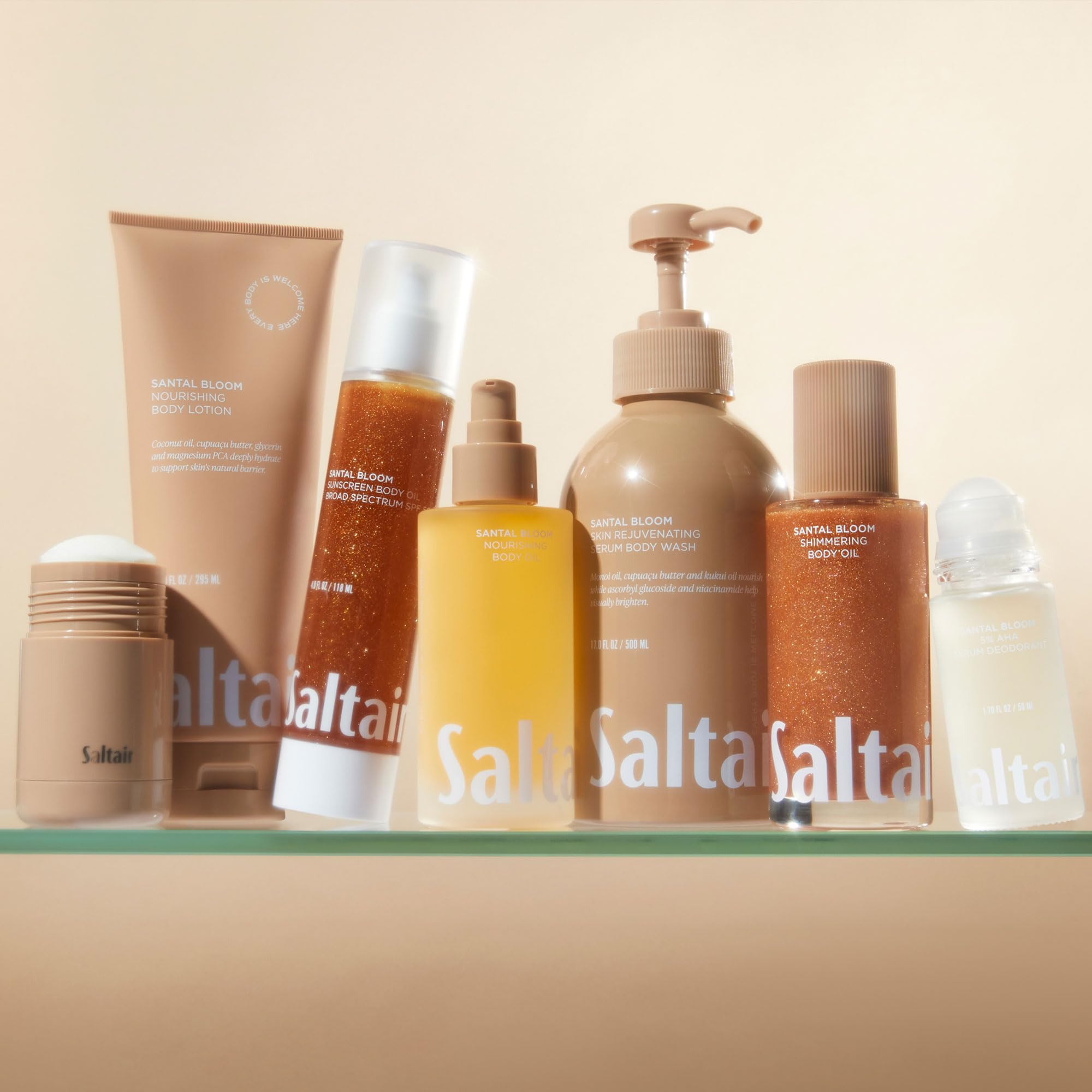 Saltair Santal Bloom fragrance highlights rose, jasmine, and sandalwood aroma.