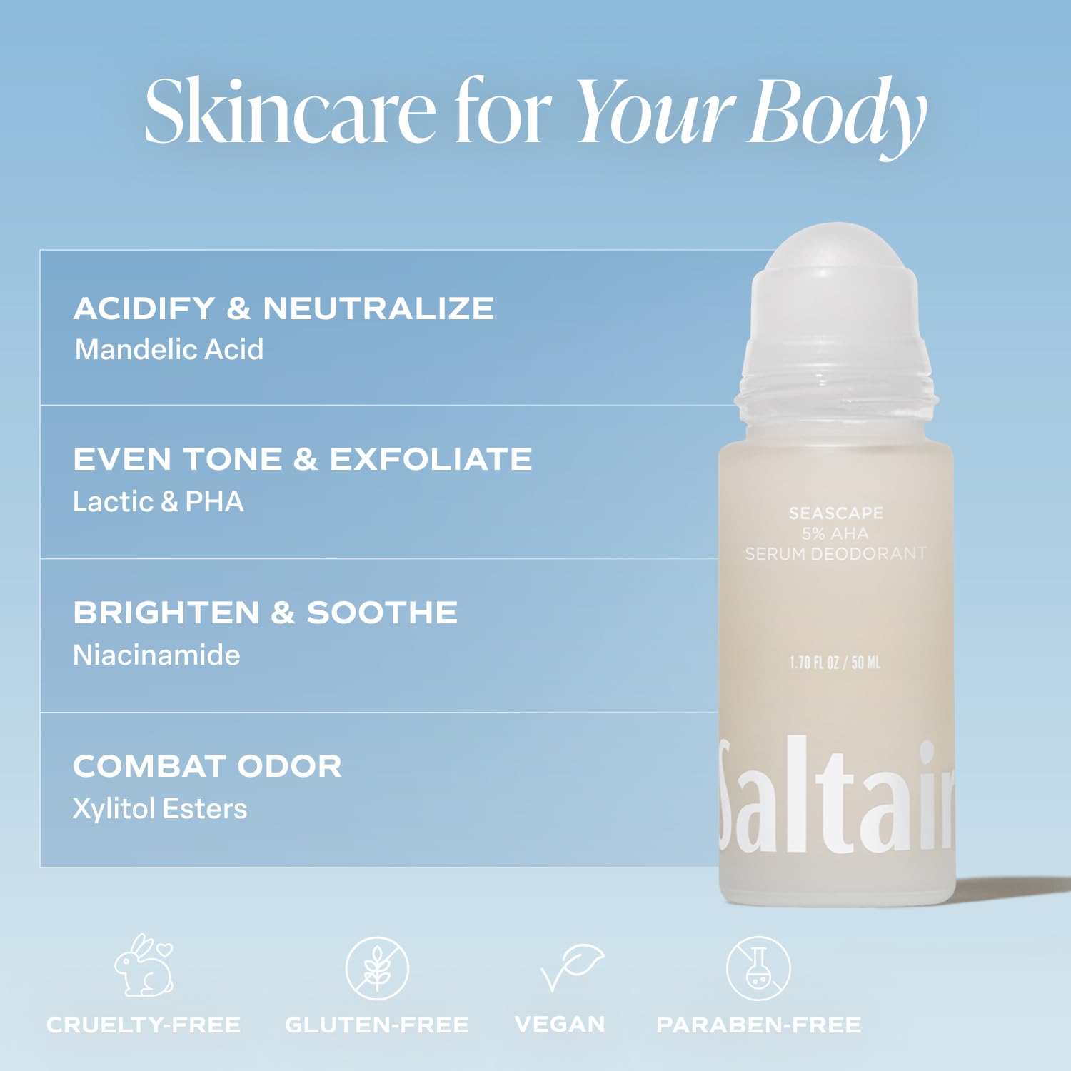 Saltair Serum Deodorant 2-pack front view emphasizes travel-friendly size.