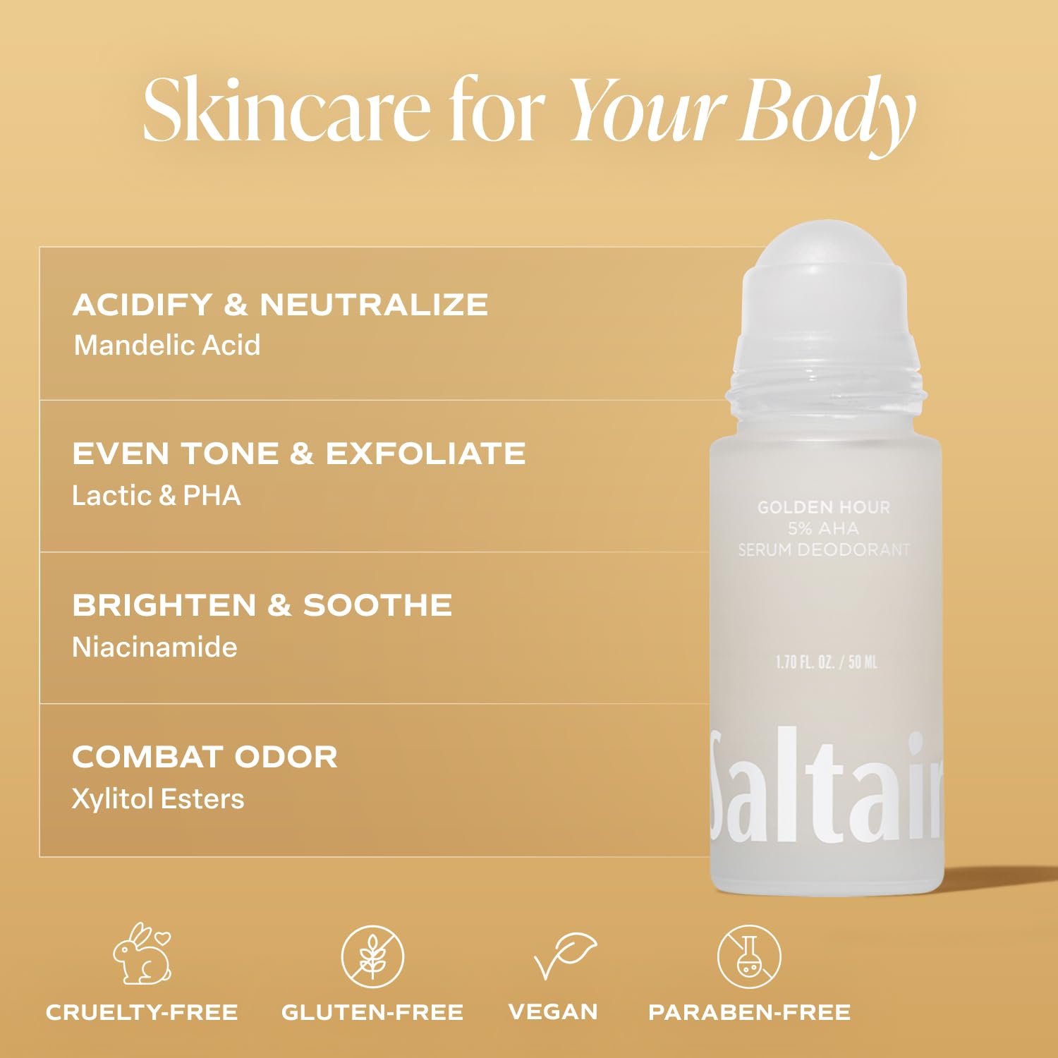 Saltair Serum Deodorant 2 Pack skin-tone benefit underarms look smoother.