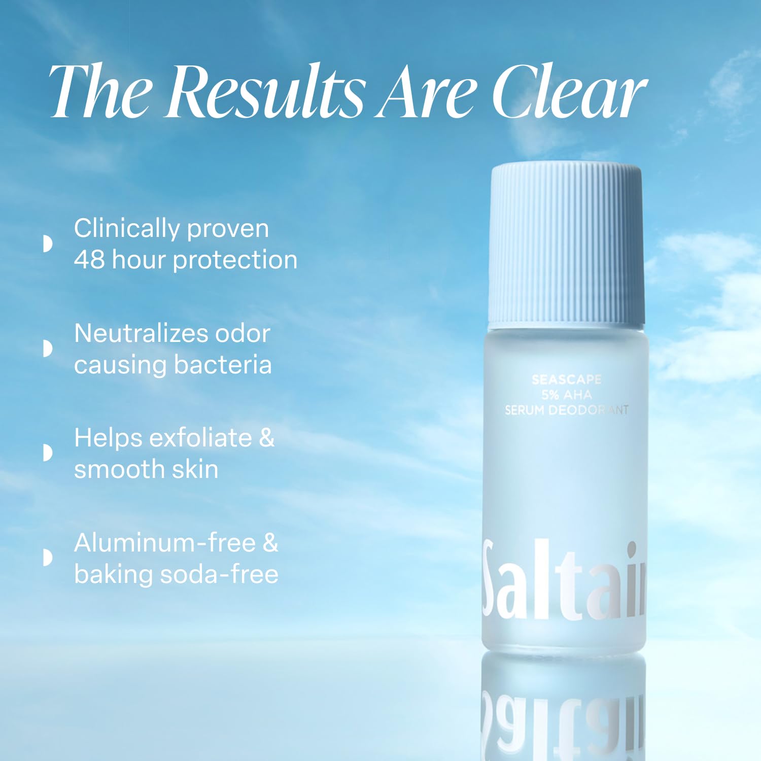 Saltair Serum Deodorant Seascape roll-on for quick, smooth application.