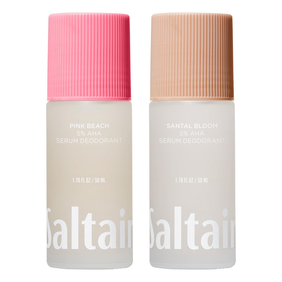 Saltair Serum Deodorant Signature Pinks bottle showcases long-lasting odor protection.