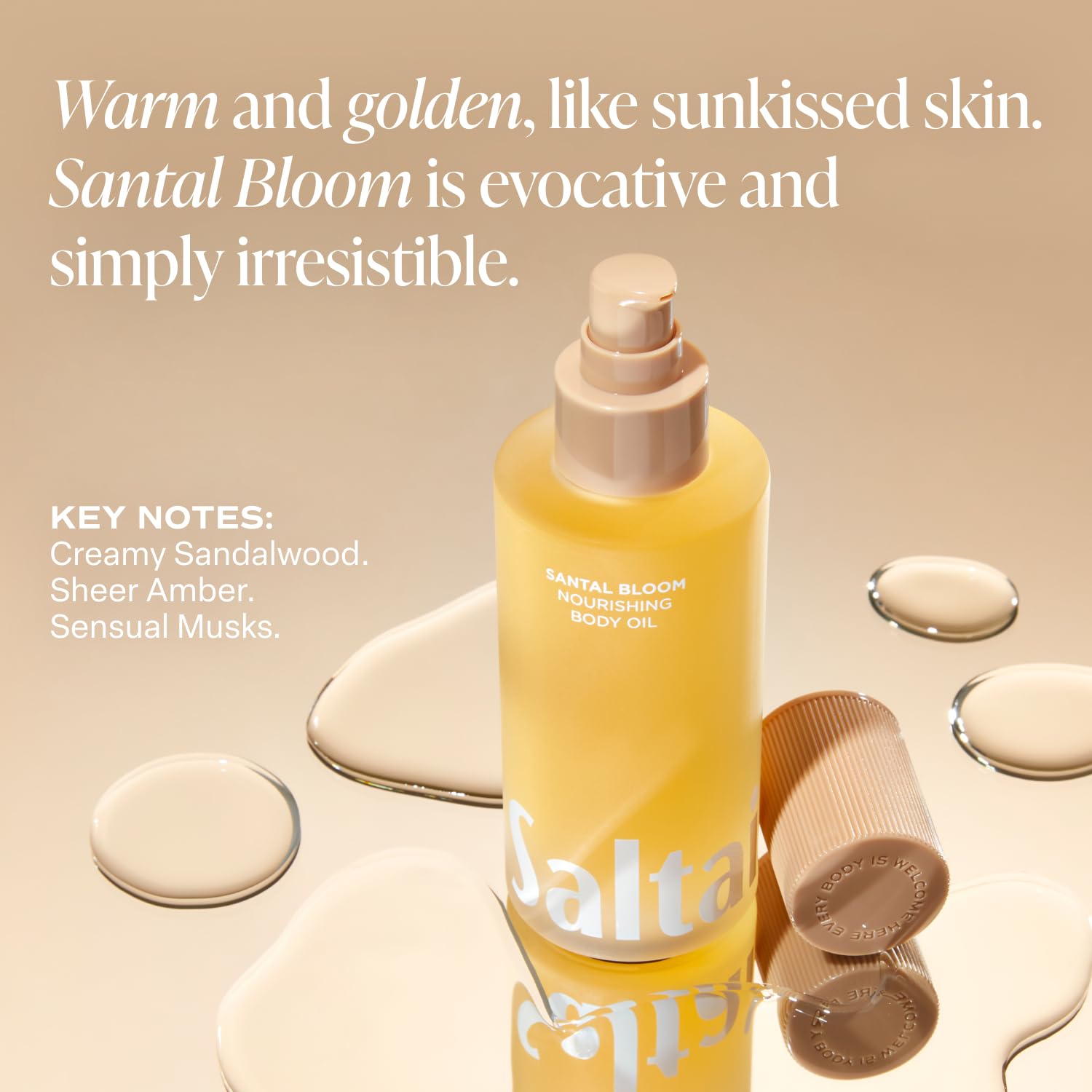 Spa-inspired Saltair setup evokes a luxurious daily ritual with body oil.