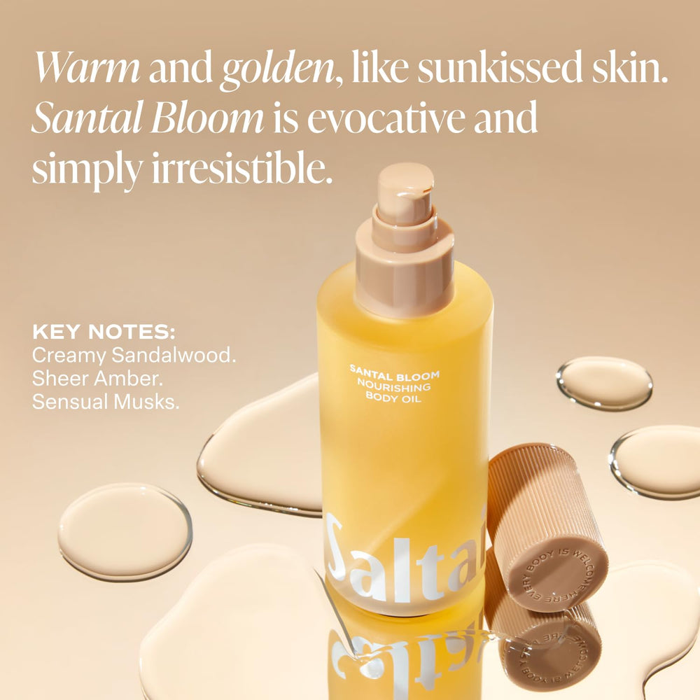 Spa-inspired Saltair setup evokes a luxurious daily ritual with body oil.