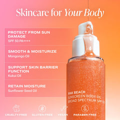 Saltair Pink Beach fragrance bottle hints coconut vanilla notes for a soothing application.