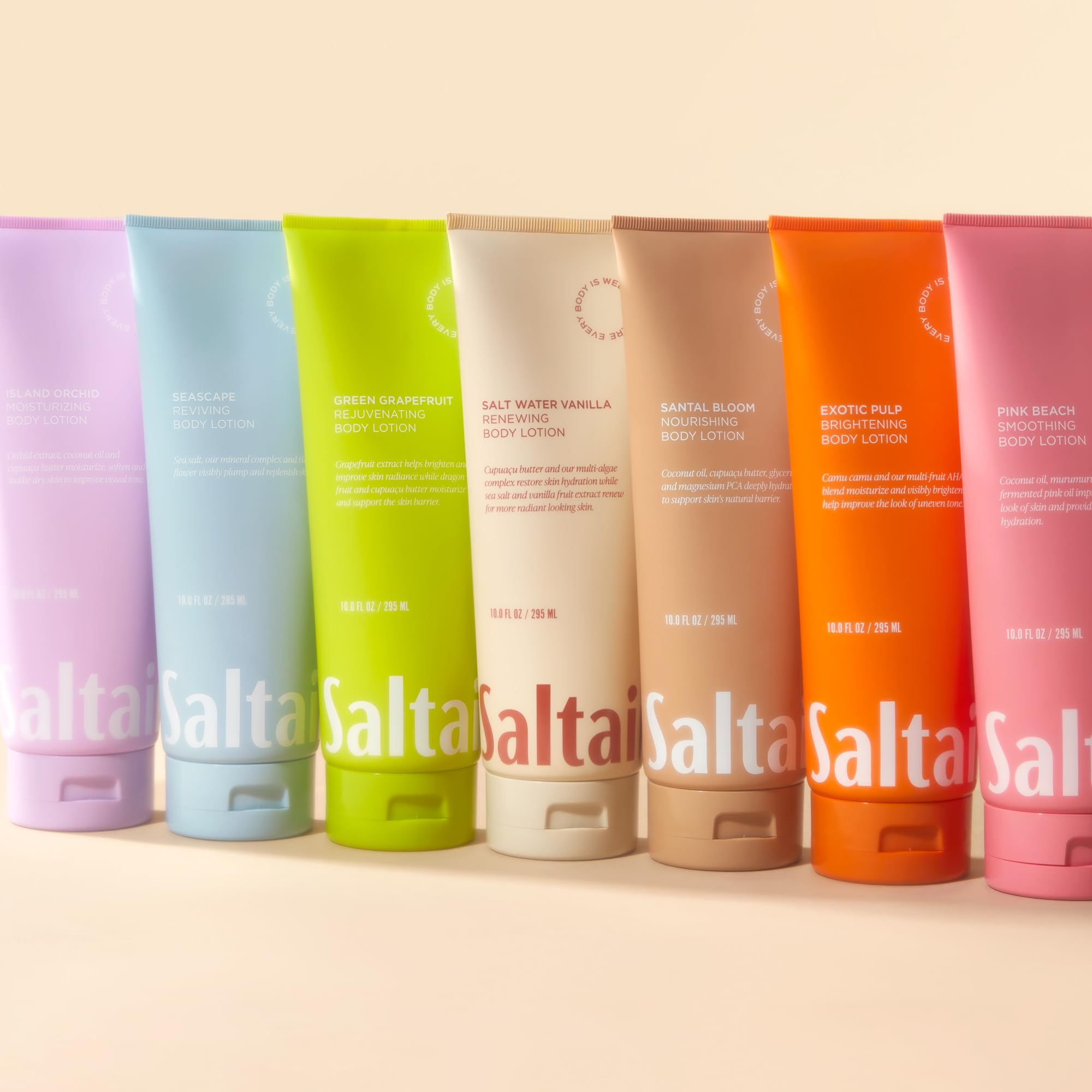 Saltair vegan, cruelty-free body lotion for all skin types.