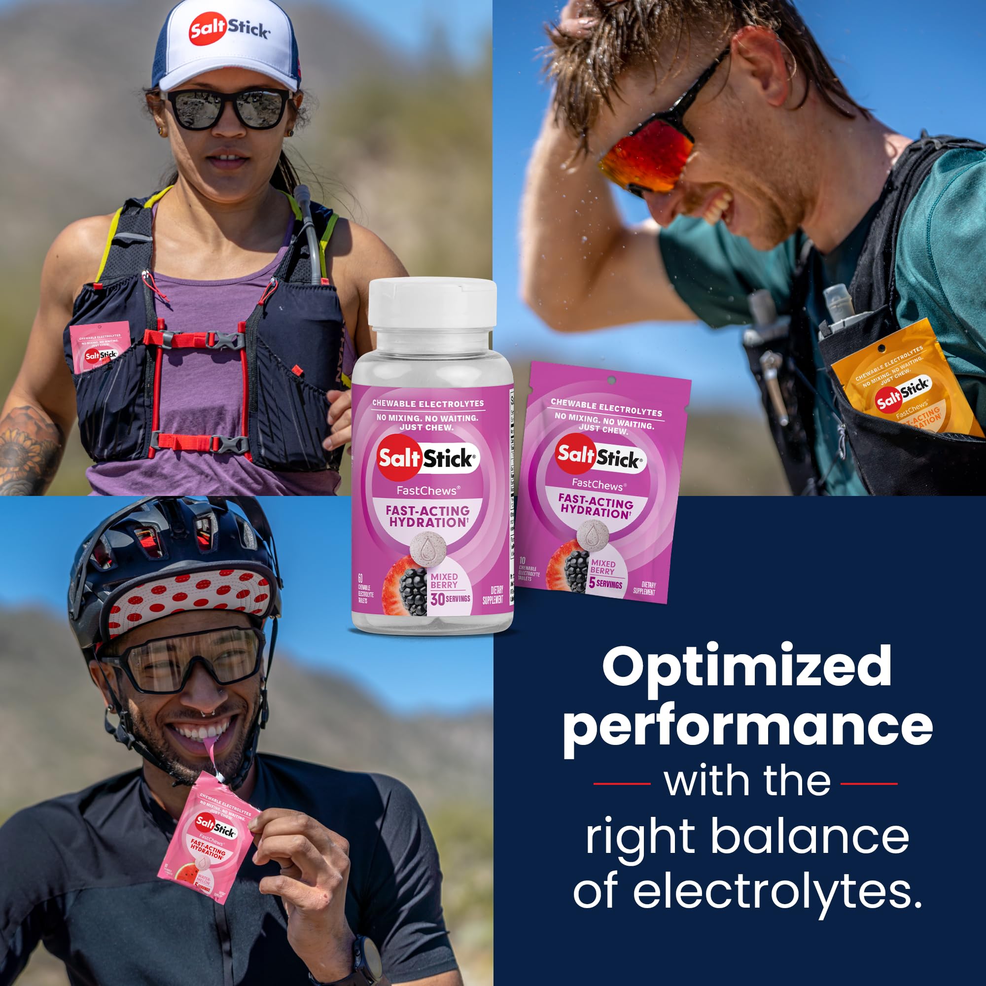 SaltStick Electrolyte FastChews displayed on a brand shelf.