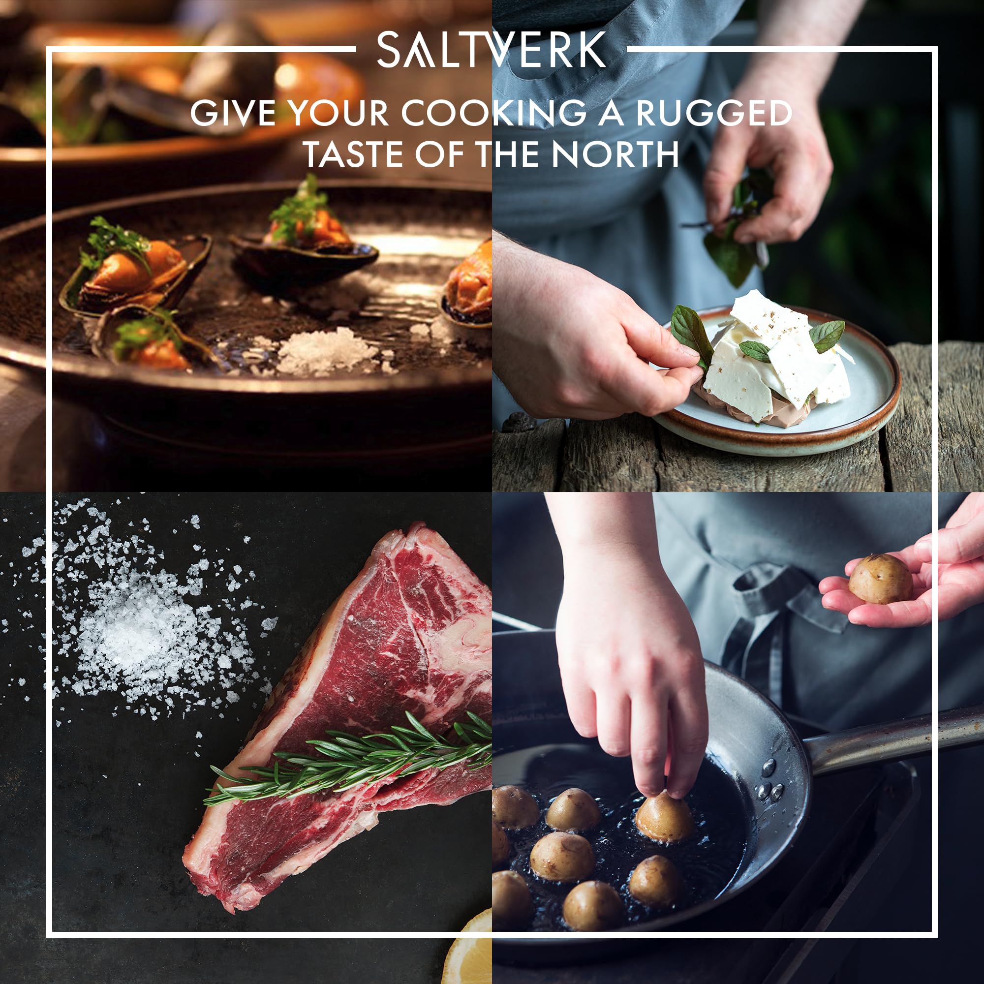 Saltverk sustainably made sea salt flakes, highlighting eco-friendly craft.