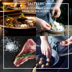 Saltverk sustainably made sea salt flakes, highlighting eco-friendly craft.