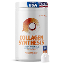 SaltWrap Collagen Synthesis bottle showing joint support for daily activity.