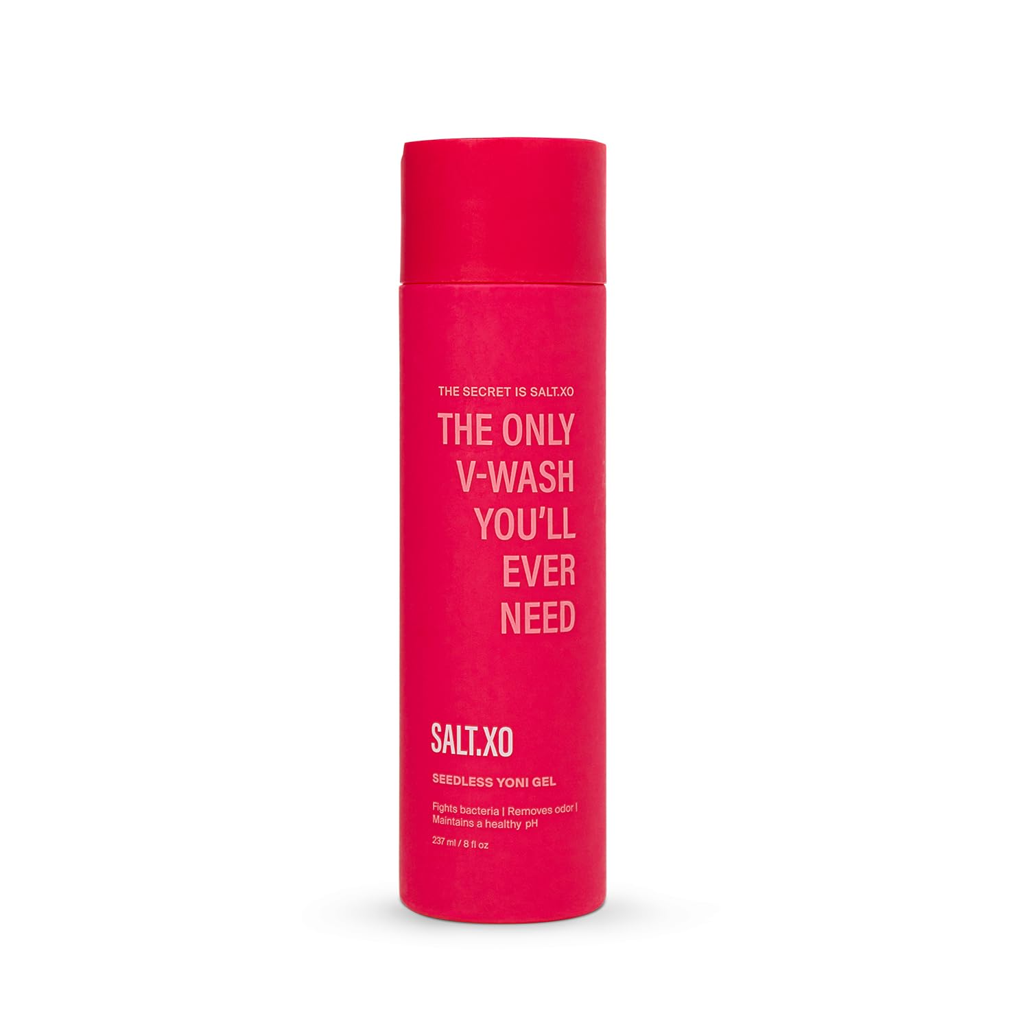 saltxo Seedless Yoni Wash bottle demonstrates refreshing intimate cleansing