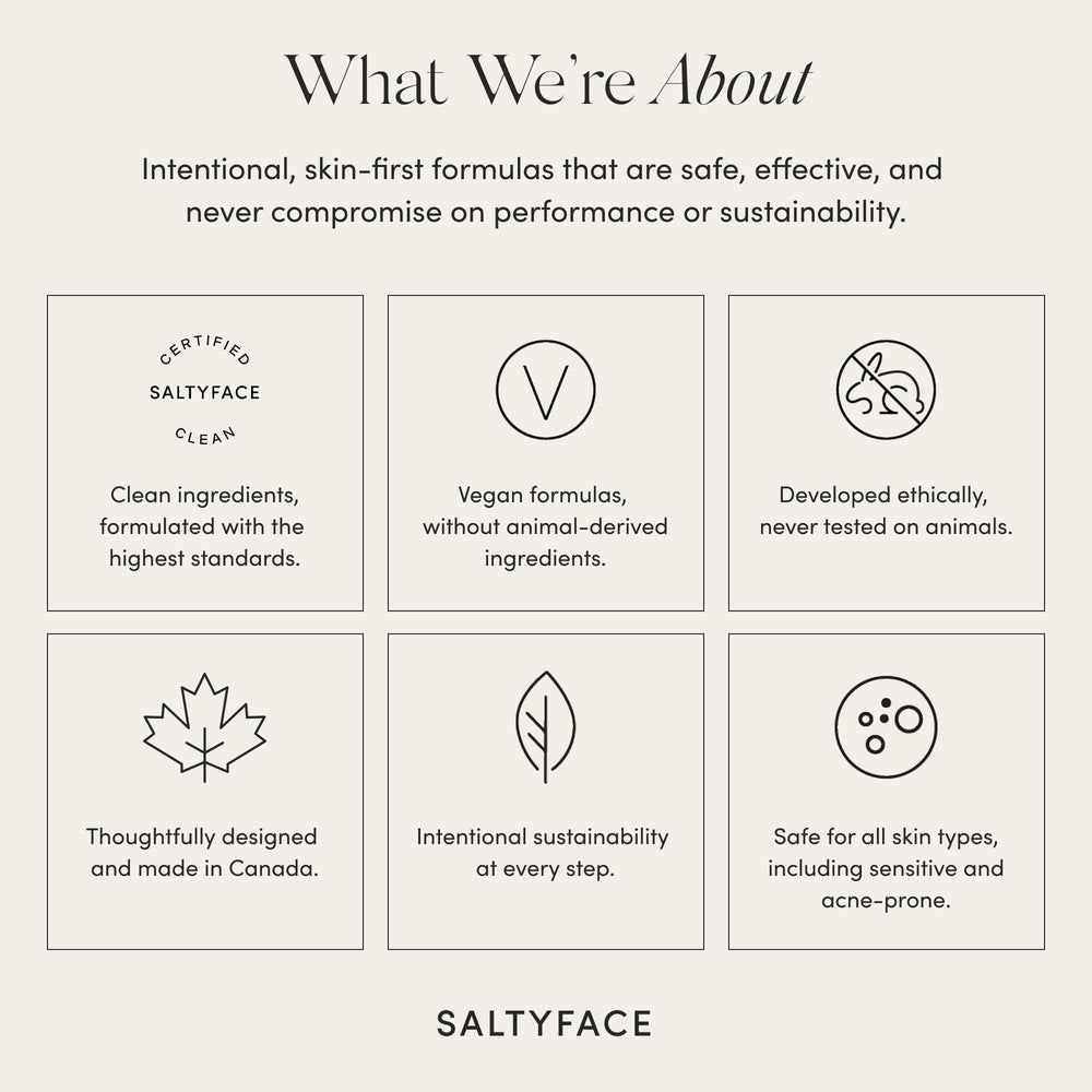 SALTYFACE tanning foam final glow; no transfer and gradual development.