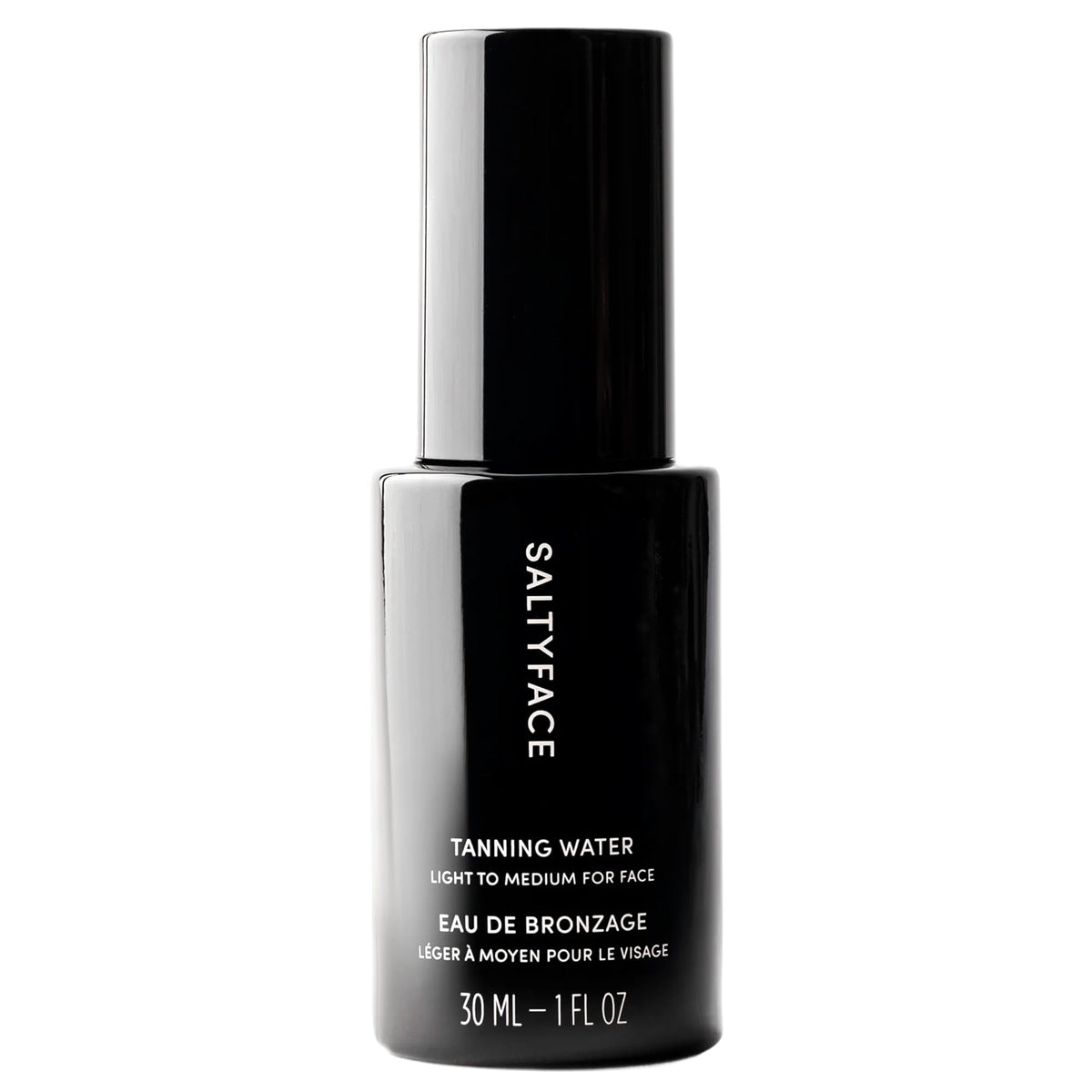 SALTYFACE Tanning Water bottle and mist for a gradual, natural glow.