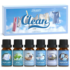 Salubrito Clean Fragrance Oils Set cotton bundle promotes a fresh, inviting home atmosphere.