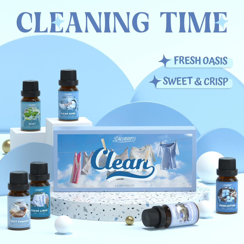 Salubrito Clean Fragrance Oils Set mint cool delivers refreshing scent on hot days.