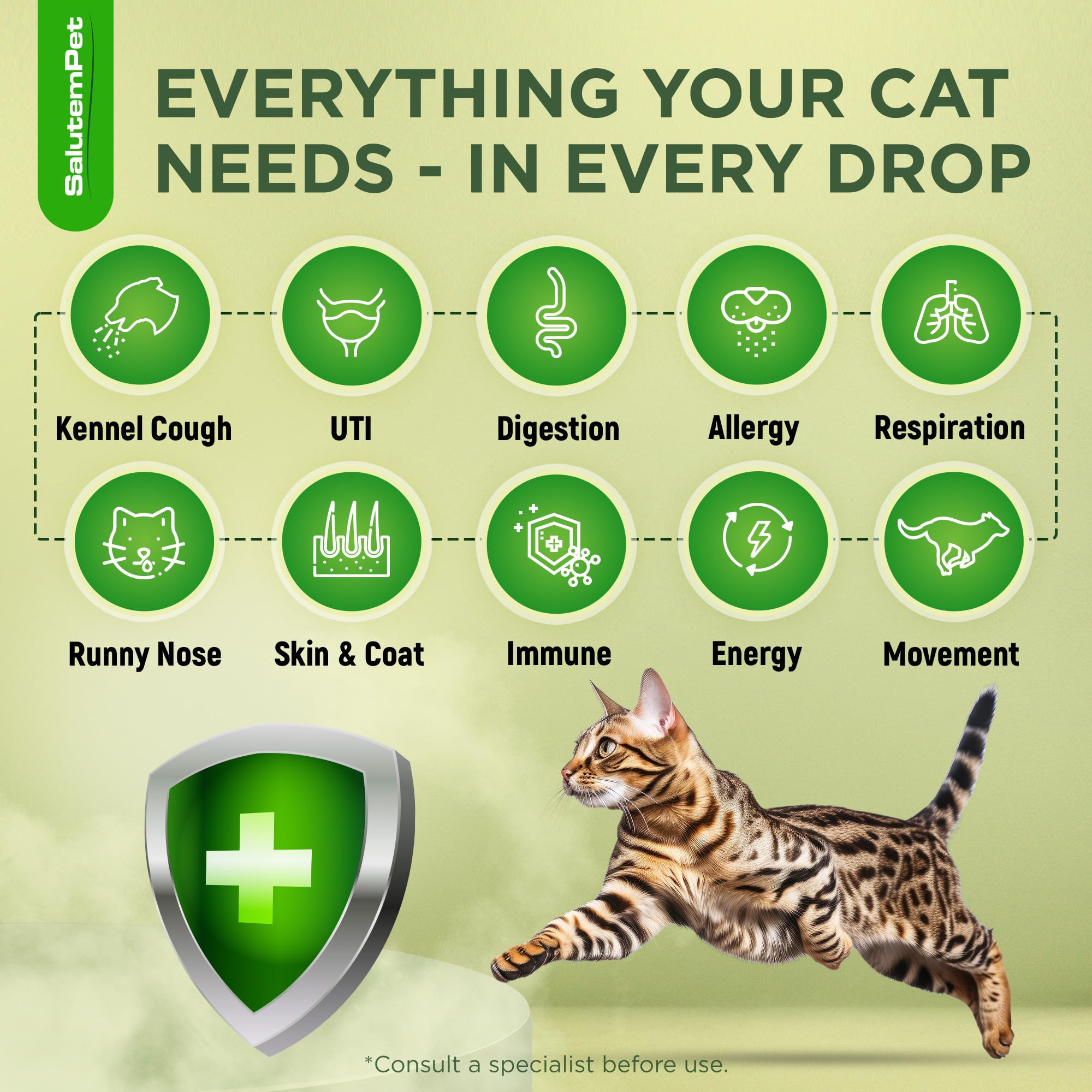 SalutemPet cat antibiotic liquid dispensing drop