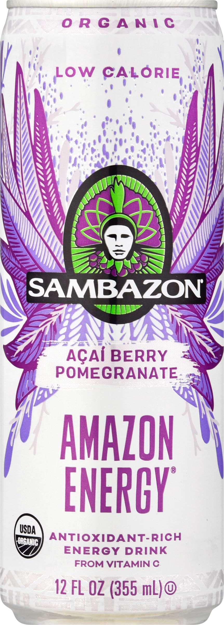 Sambazon Acai Berry Pomegranate energy drink can for sustained energy during workouts