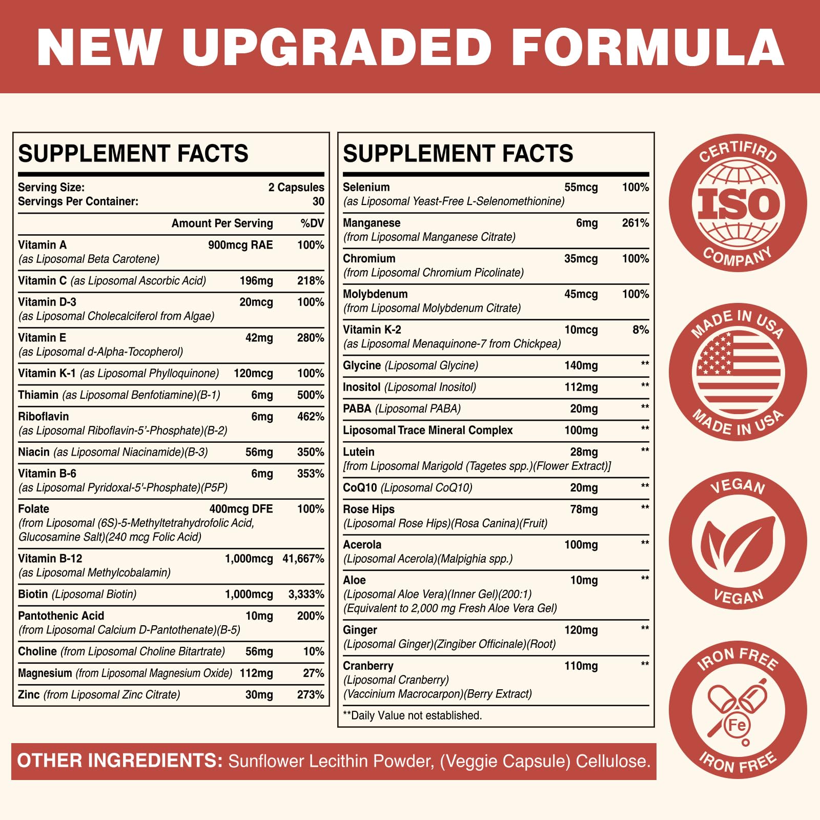 Iron-free Sambugra multivitamin capsules provide a gentle daily option.