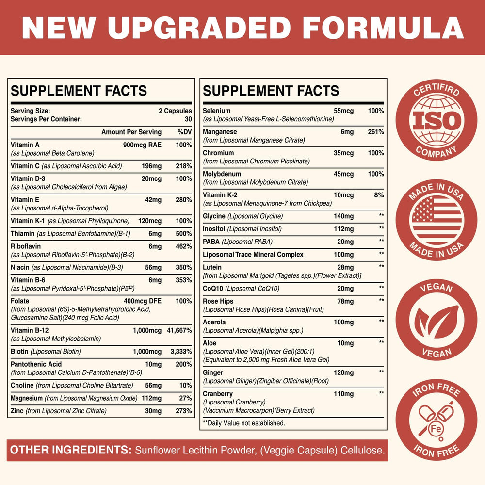 Iron-free Sambugra multivitamin capsules provide a gentle daily option.