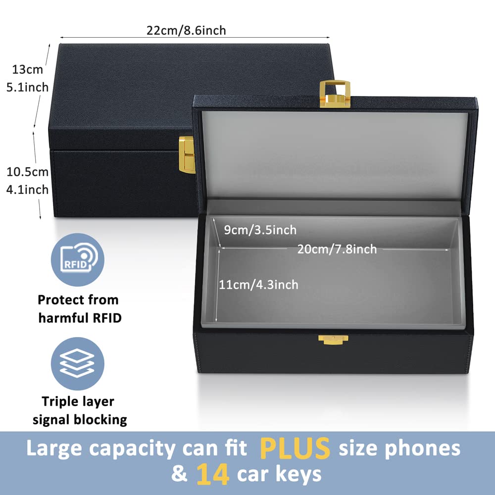 Samfolk Faraday Box dimensions 8.6x5.1x4.1 inches for planning storage.
