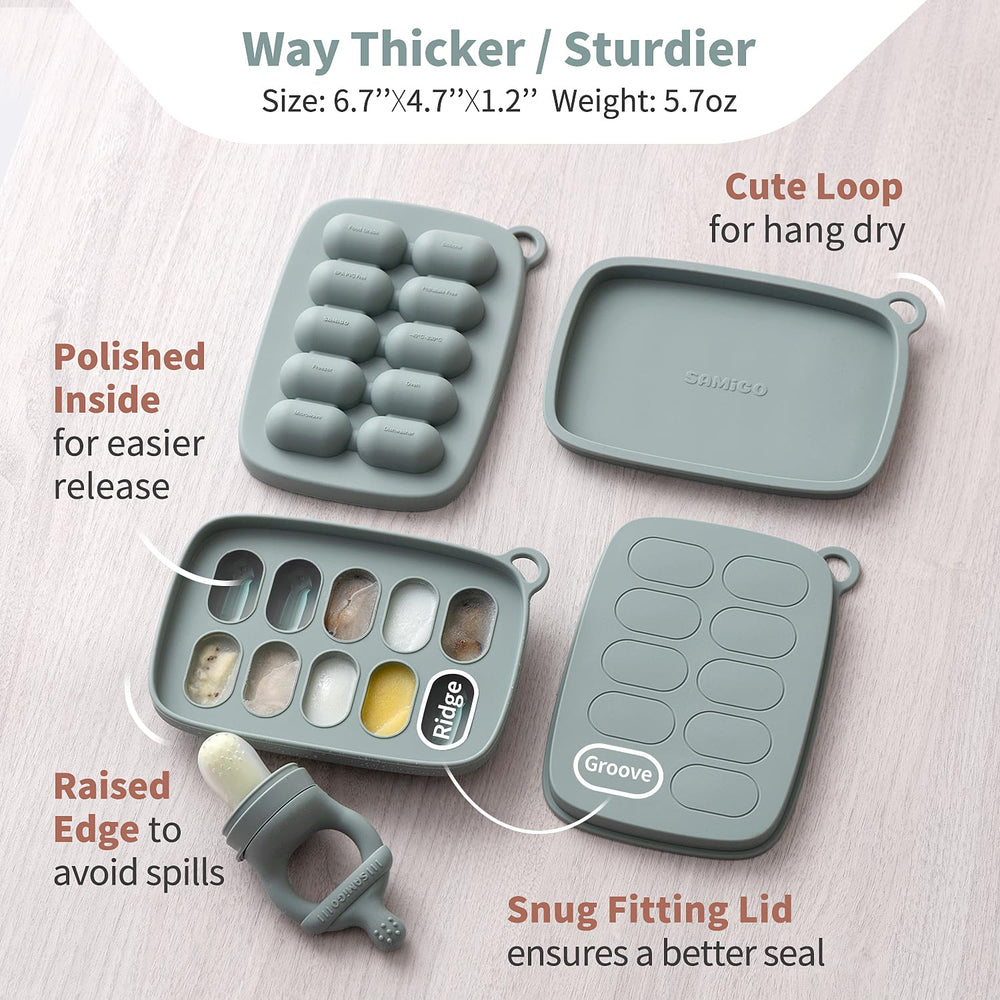 SAMiGO freezer tray with sealed lid for precise portions.