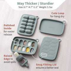 SAMiGO freezer tray with sealed lid for precise portions.