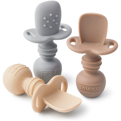 SAMiGO silicone baby spoons 3-pack for easy self-feeding