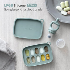 SAMiGO silicone fruit teether offers soothing gums during snacks.