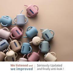 SAMiGO leak-resistant lid keeps drinks contained during playtime.