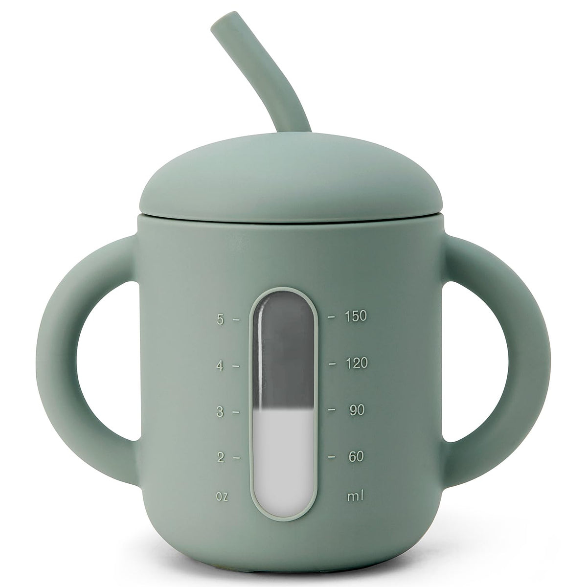 SAMiGO silicone sippy cup lid keeps spills down and closes securely for busy toddlers