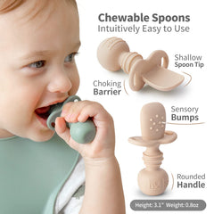 SAMiGO spoon head with sensory bumps promotes safe chewing