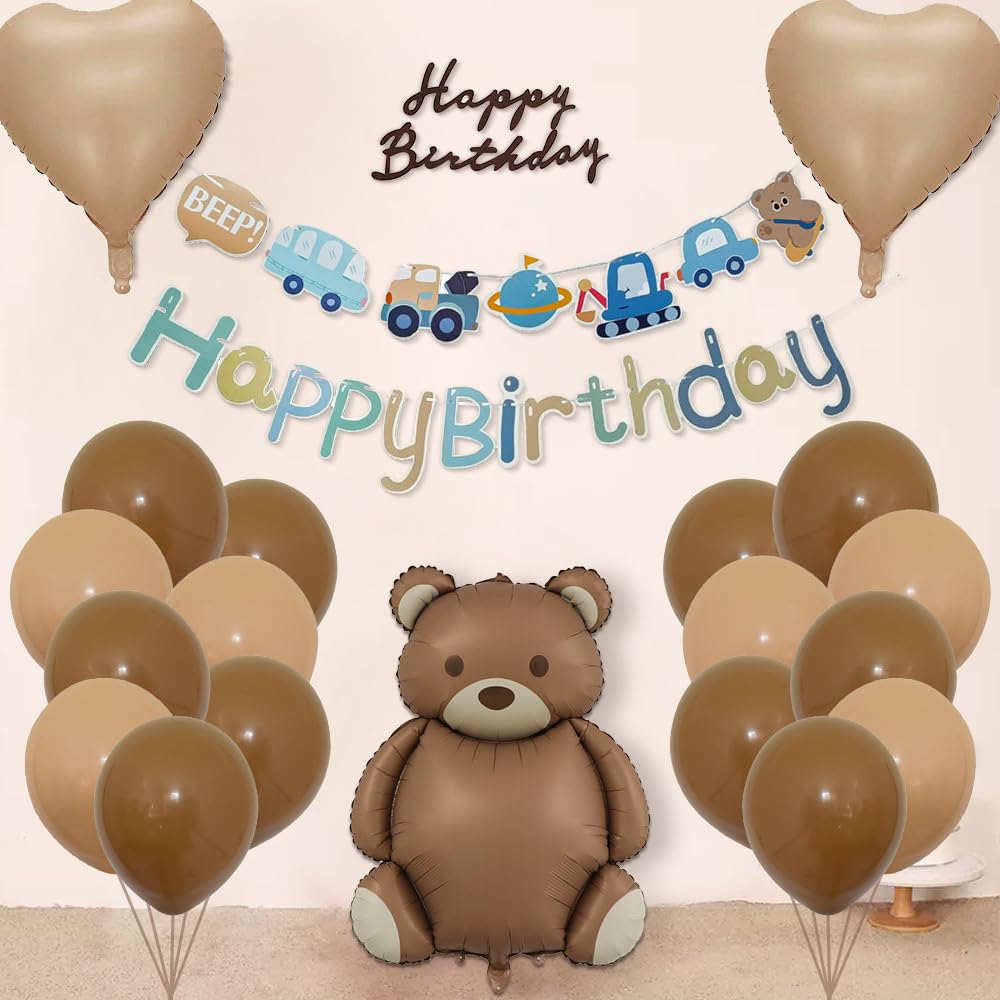 SAMOKA 35-inch bear balloon inflated as party centerpiece backdrop