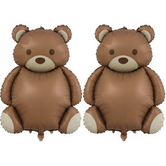 SAMOKA large Little Bear foil balloons, 35 inches, two-pack for celebrations