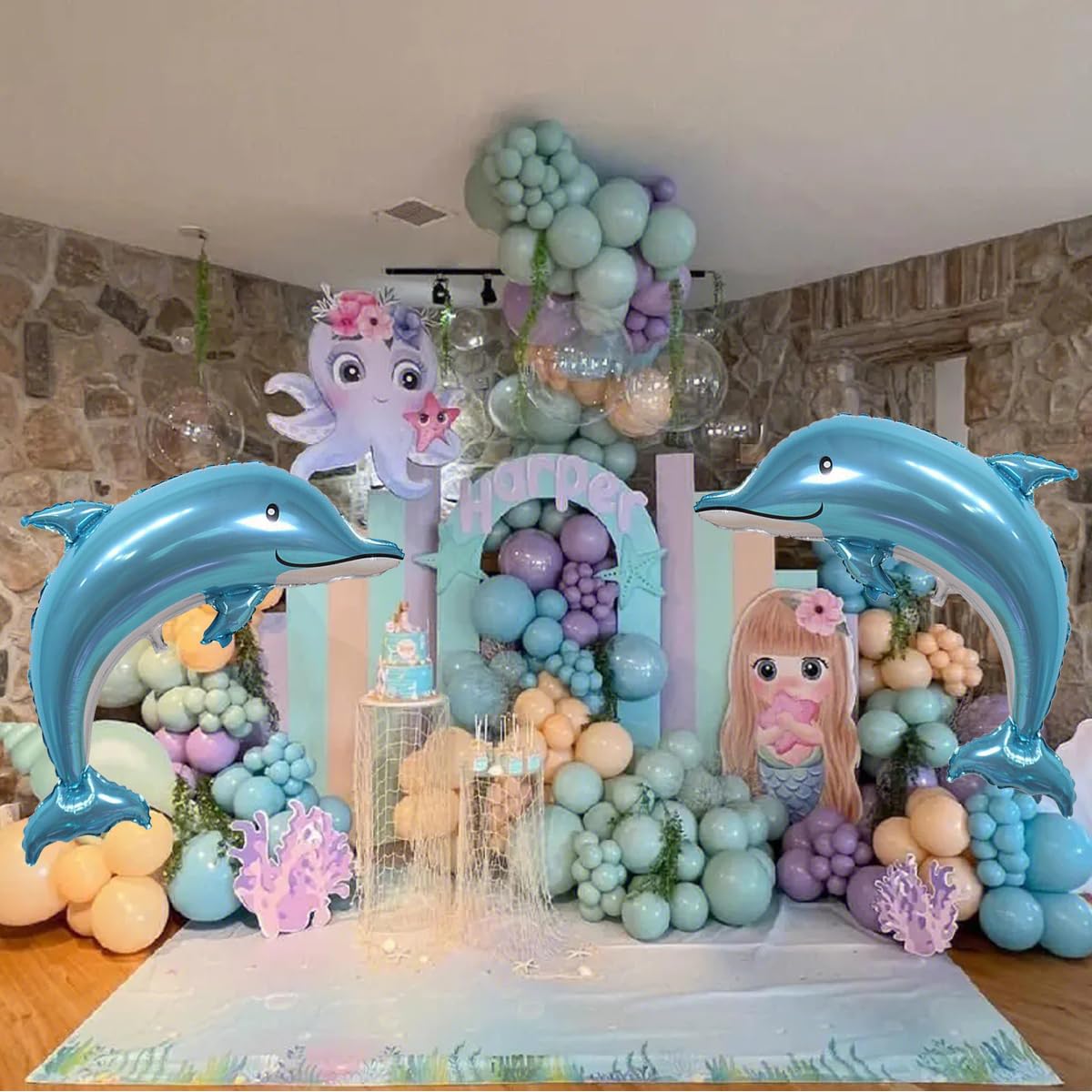SAMOKA ocean theme backdrop balloon, great for photo moments.