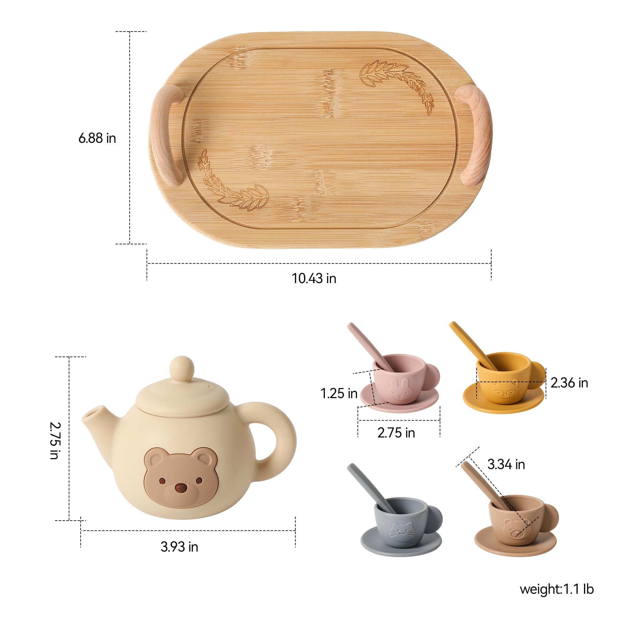 Samonyed bear-themed tea set sparks storytelling
