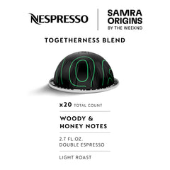 Capsules reveal Vertuo pods for a smooth double espresso.