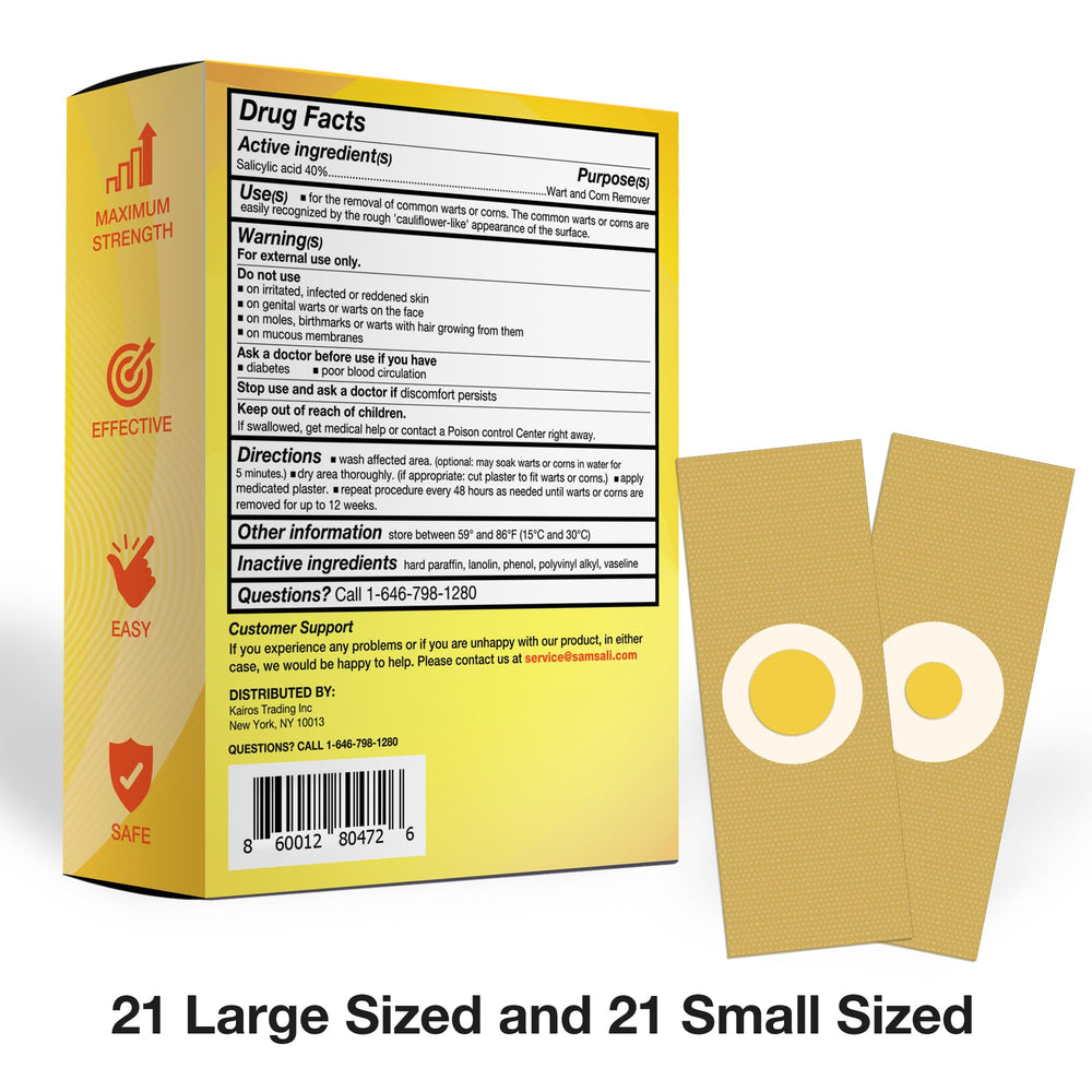 Samsali wart remover pads on toes illustrate discreet daily use.