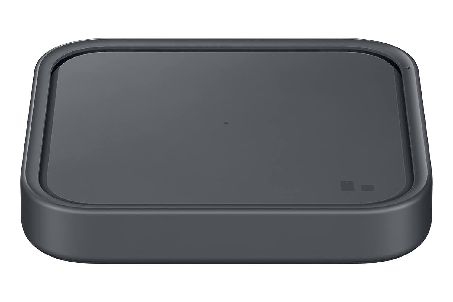 Samsung 15W wireless charger pad front view showing compact design and accessibility