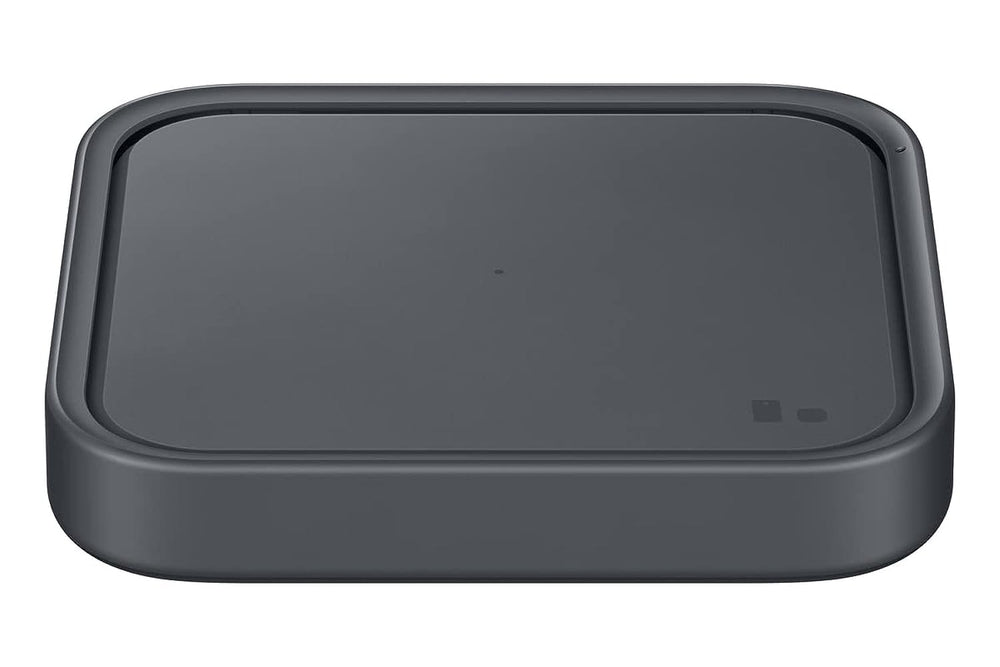 Samsung 15W wireless charger pad front view showing compact design and accessibility