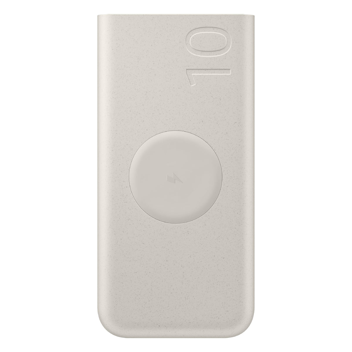 Samsung 25W wireless battery pack beige front view for on-the-go charging