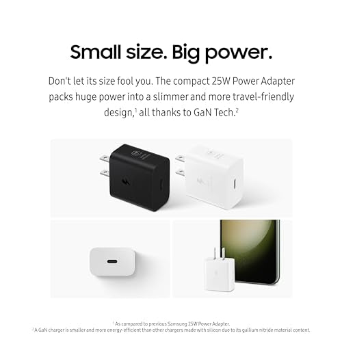 Samsung 25W wall charger compact design enables easy travel charging