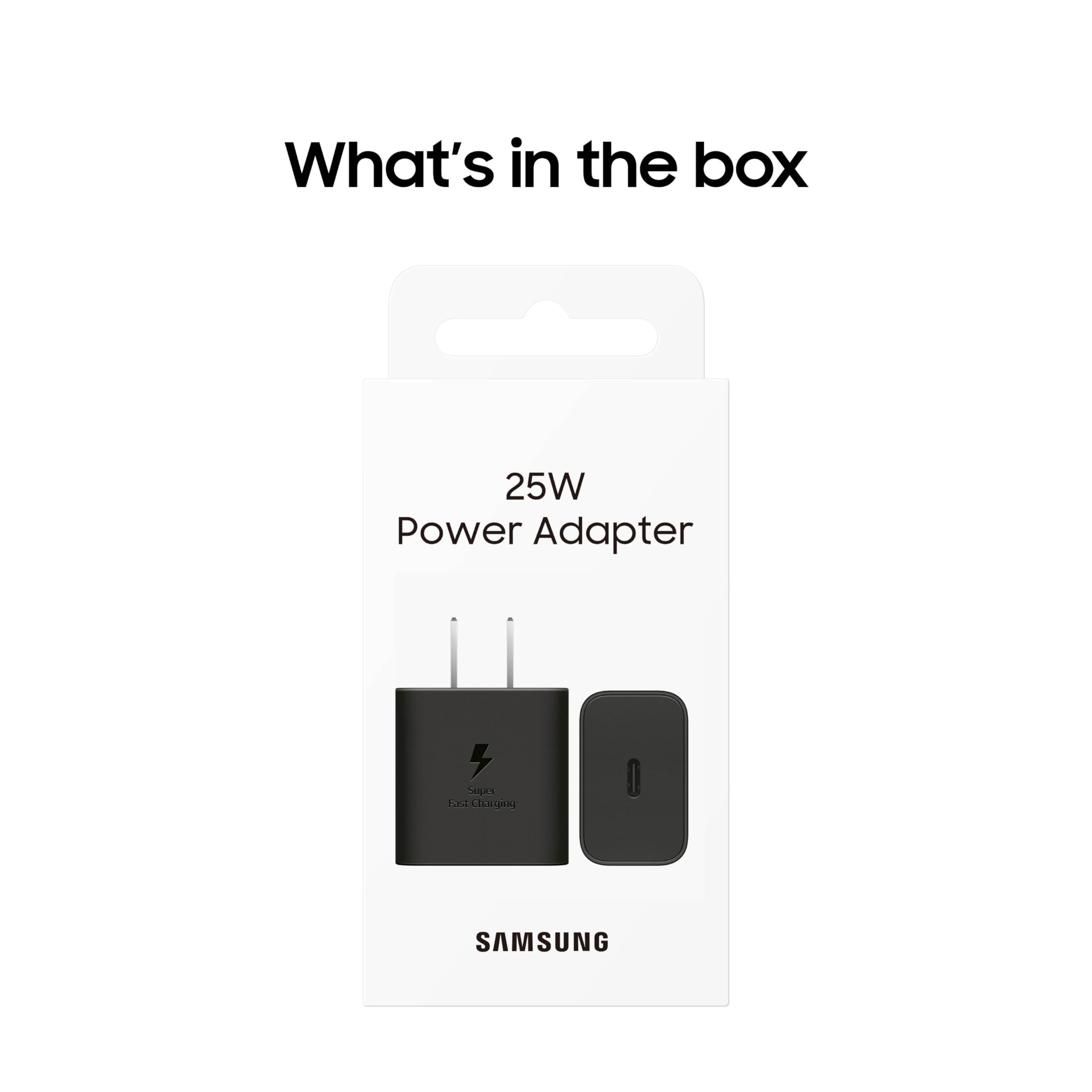 Samsung 25W wall charger is USB-C compatible with Galaxy devices.