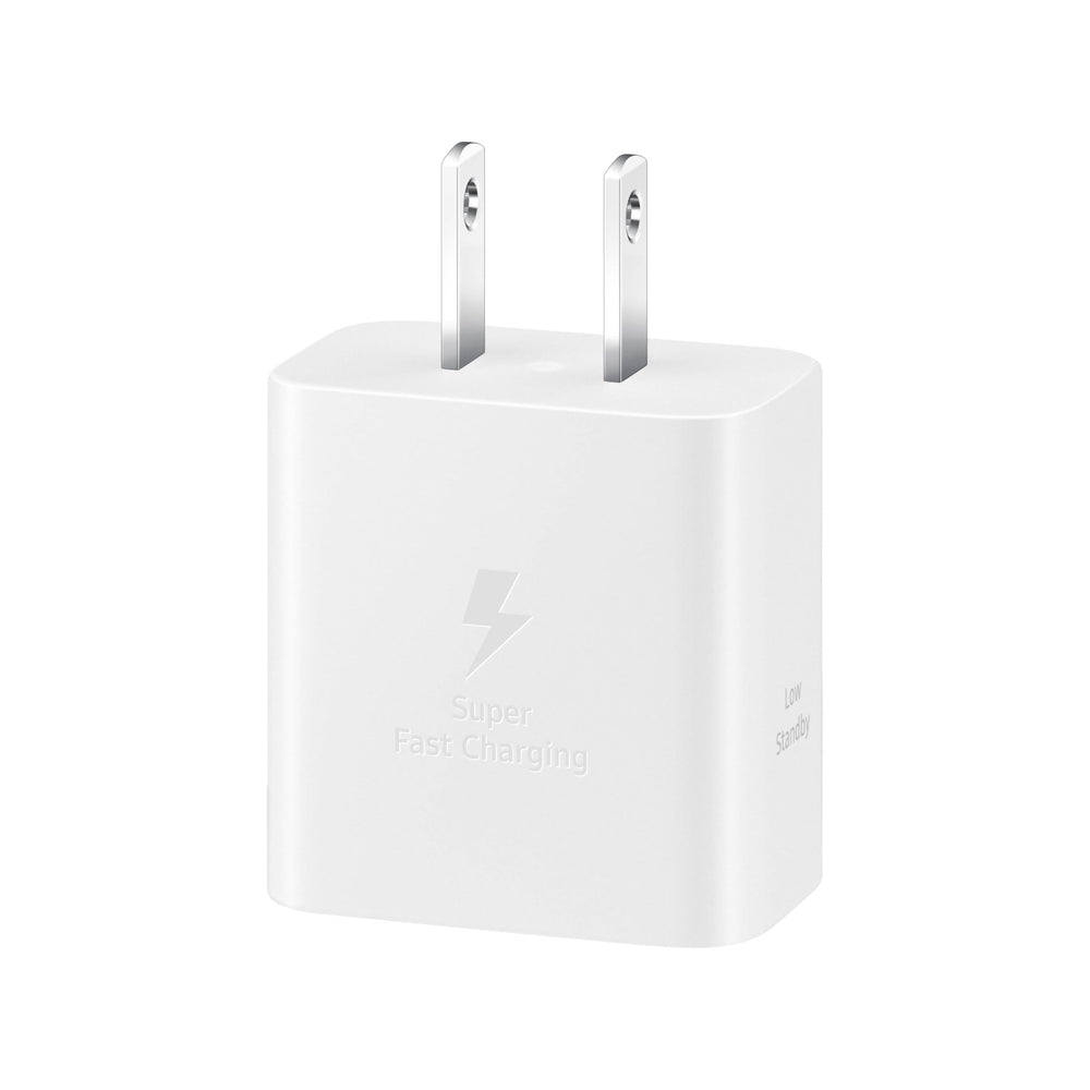 Samsung 25W wall charger compatible with Galaxy and USB-C gear.