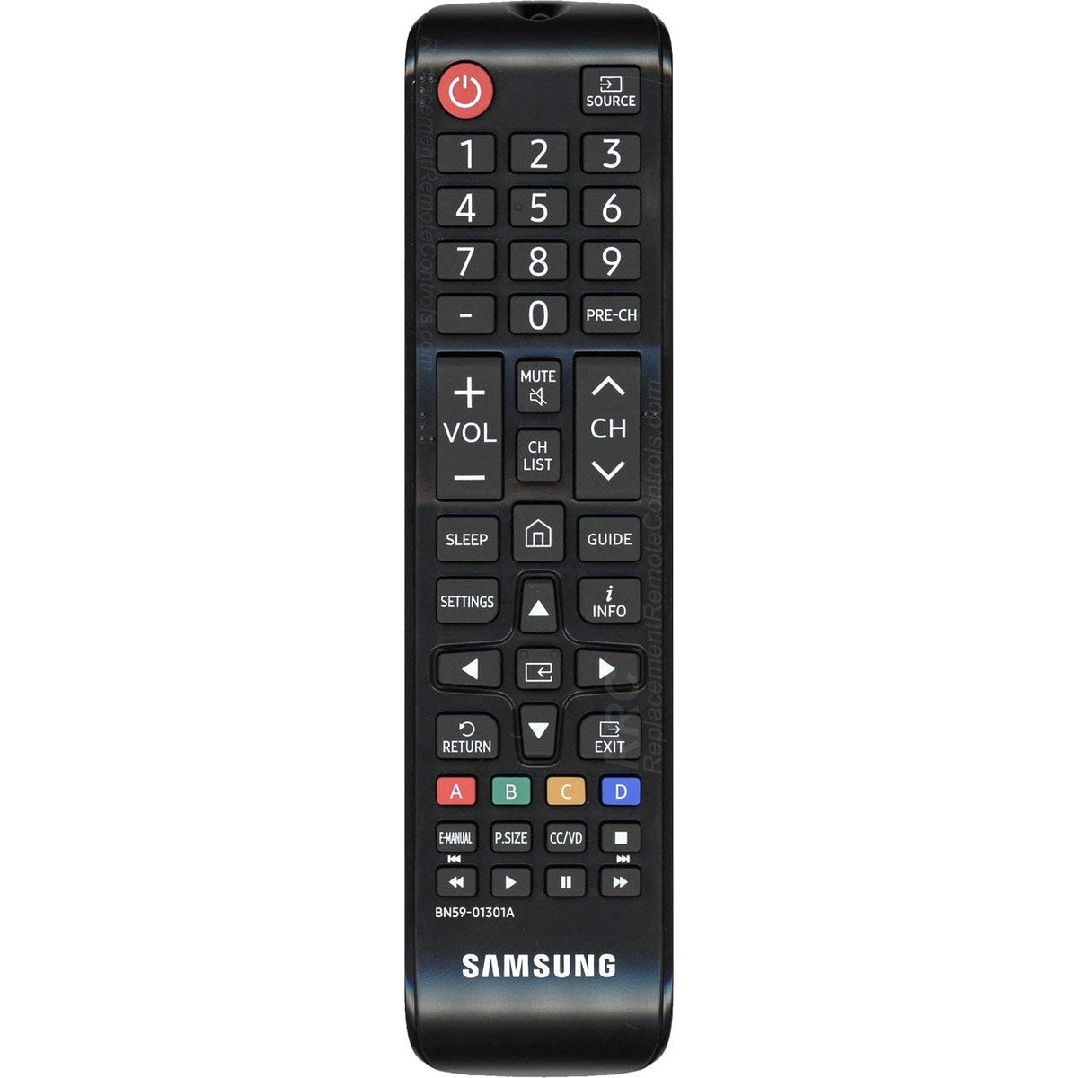 Samsung BN59-01301A remote front view for easy navigation on 2018 Samsung TVs