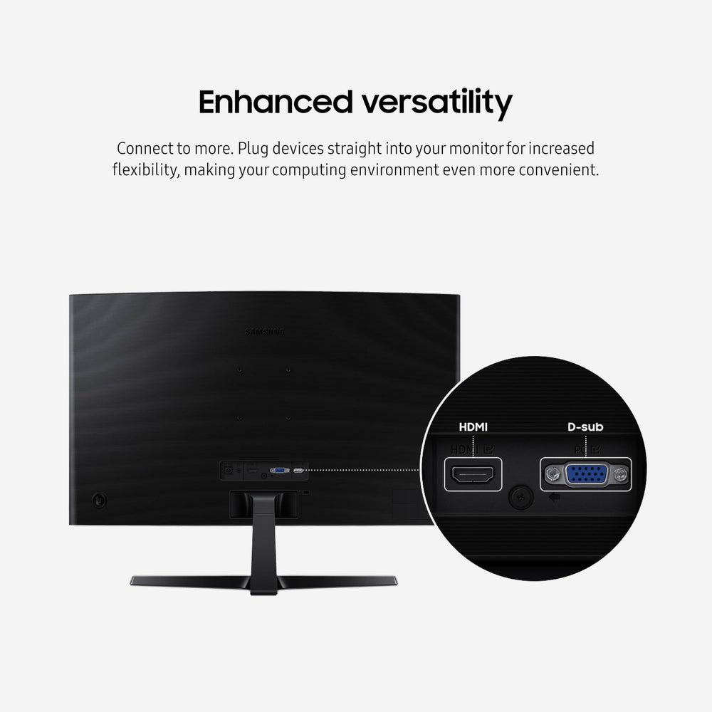 Samsung Essential S3 side ports enable tidy cable management.