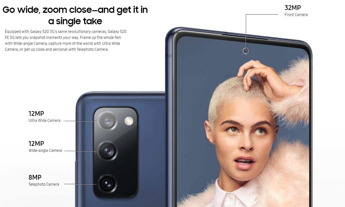Samsung Galaxy S20 FE 5G Cloud Navy IP68 rating withstands splashes.